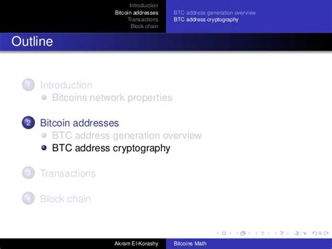 Bitcoin: Bitcoin arithmetic, symbol definitions, from private key to public address
